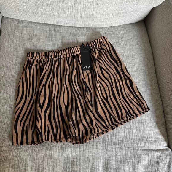 Tan and black zebra print shorts - Picture 1 of 2